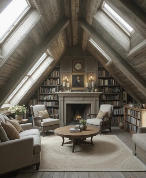 Attic Library Room-