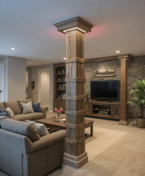 Basement Accent Columns for Character