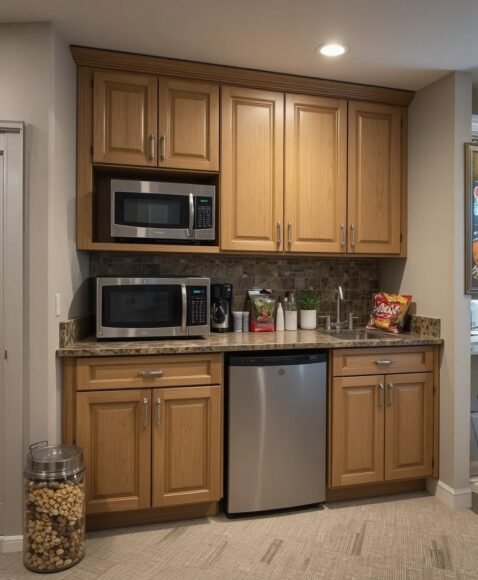 Basement Kitchenette for Snacks and Drinks