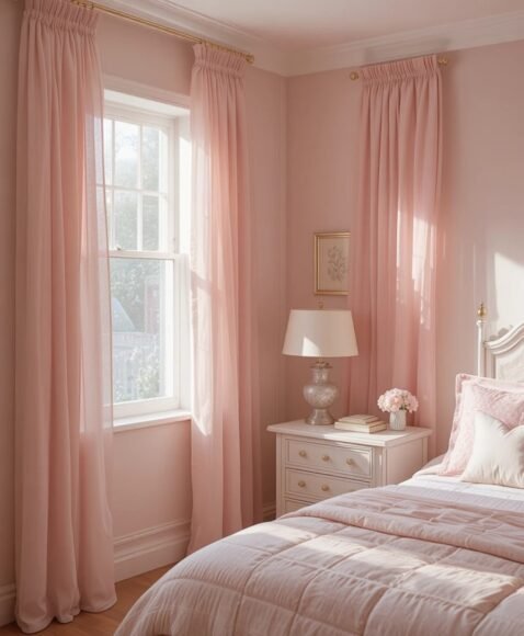 Blush Curtains to Soften Natural Light