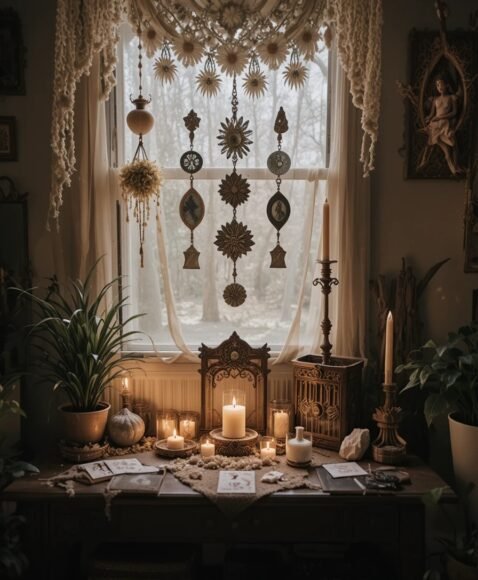 Boho Witchy Altar Corner