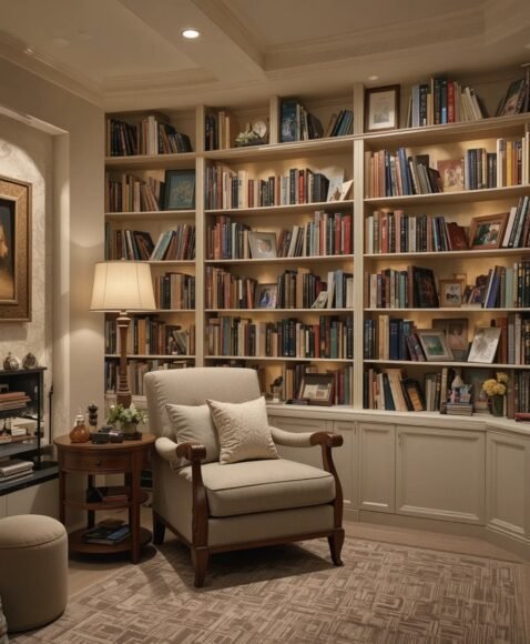 Family Library With Soft Lighting