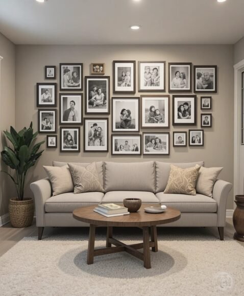 Family Photo Wall for a Personal Touch