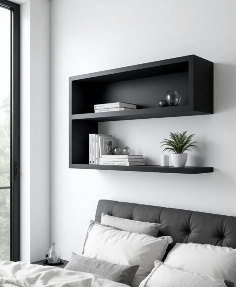 Floating Shelves in Black for Sleek Storage