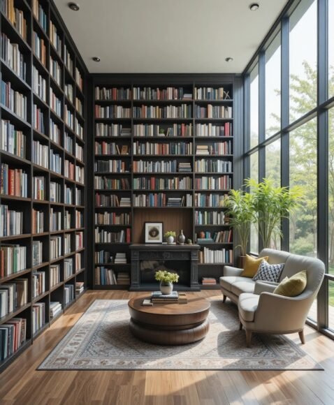 Glass-Walled Library