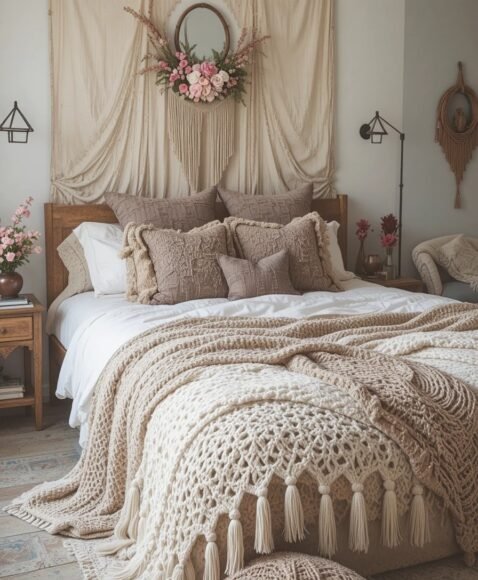Layered Blankets and Boho Throws