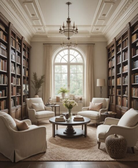 Library in Neutral Shades