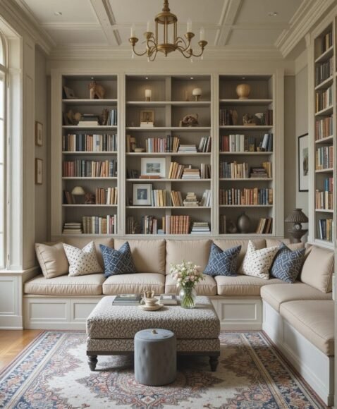 Library with Built-In Seating