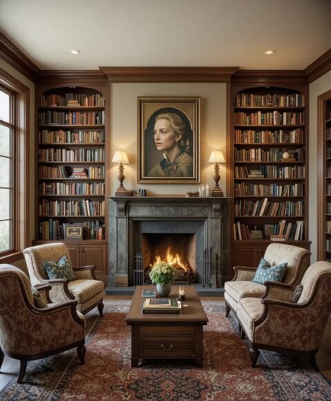 Wall-Mounted Desk Library