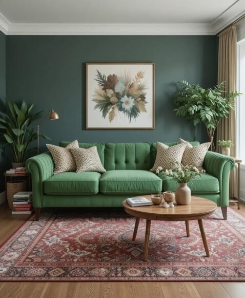 Make Your Couch Pop With Patterned Rugs