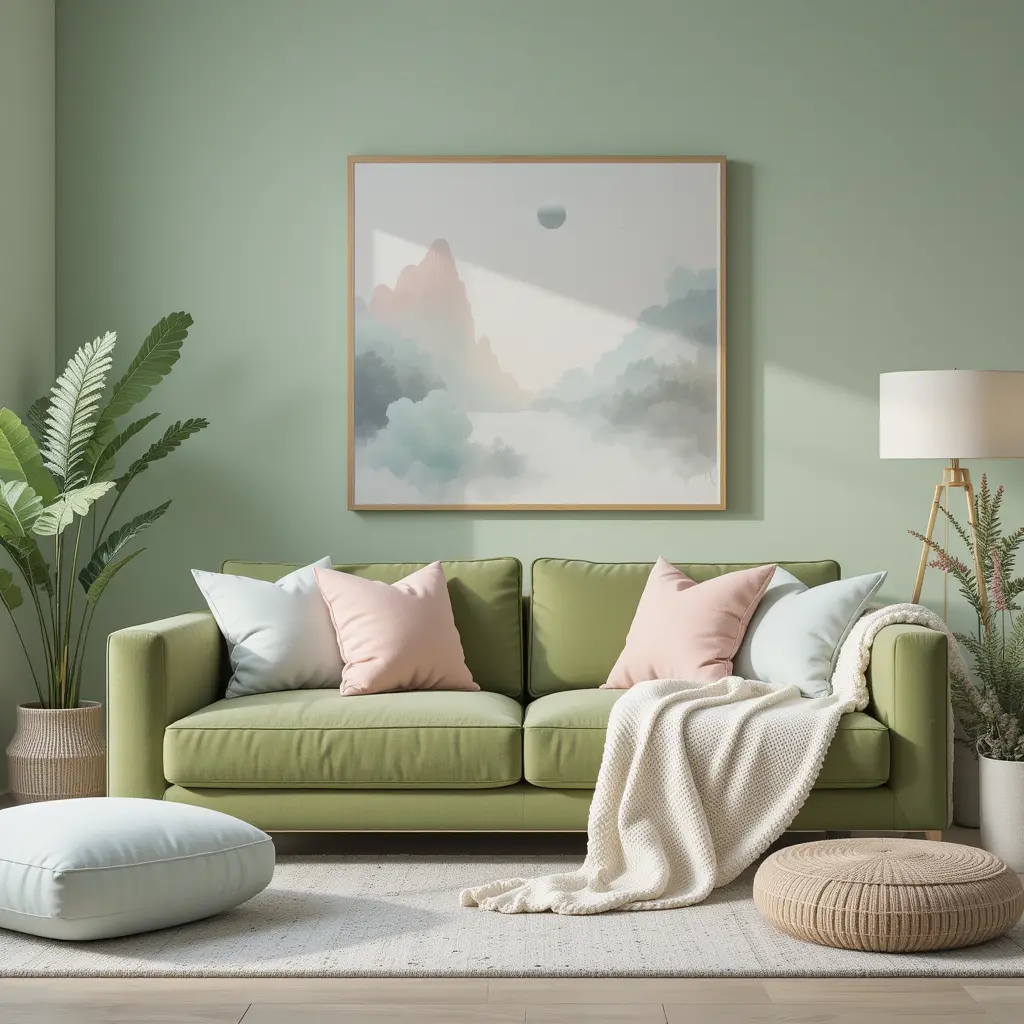Mix Soft Pastels with Green for a Fresh, Calming Look