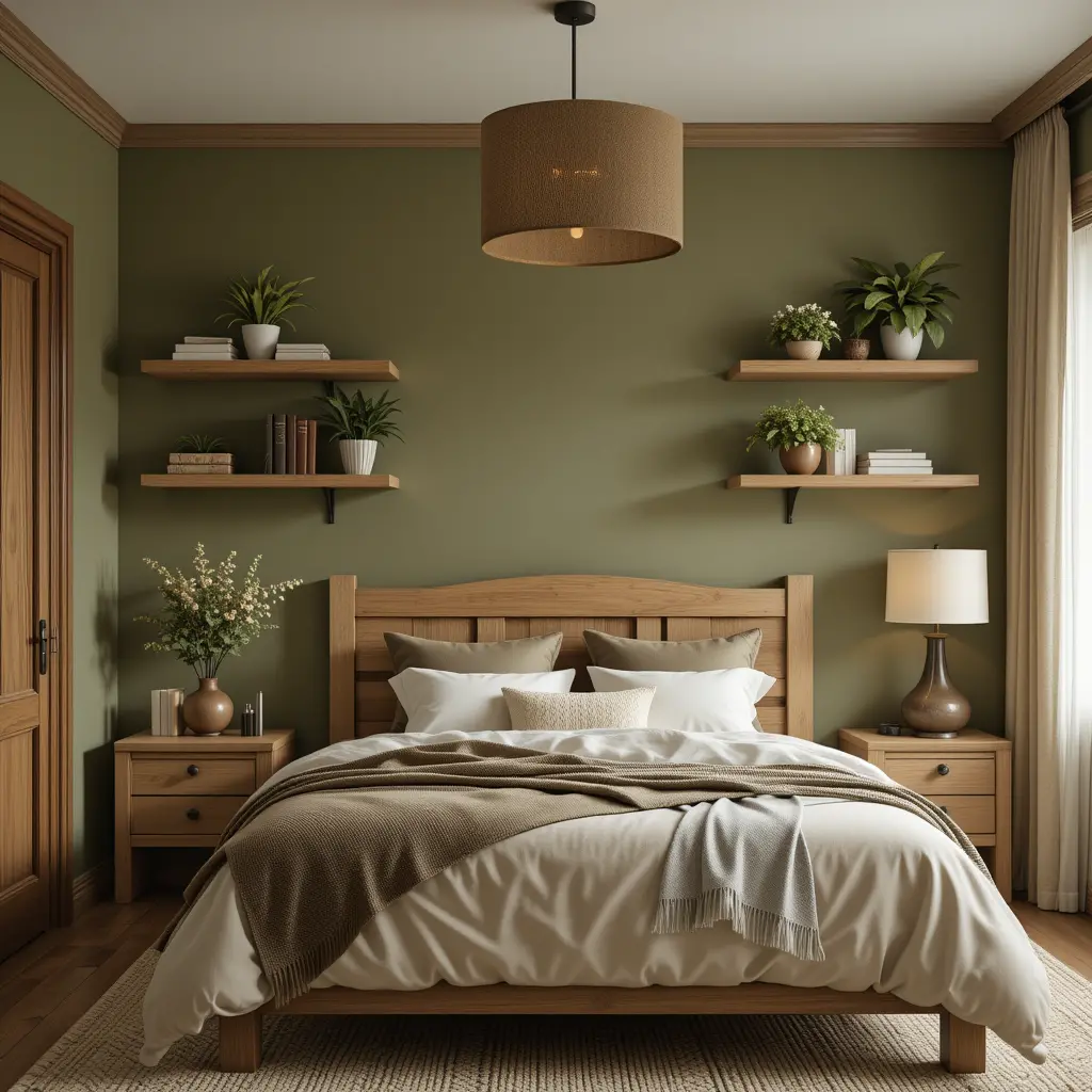 Olive Green and Wood Elements