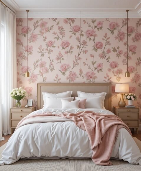 Pink Floral Wallpaper for a Feminine Statement