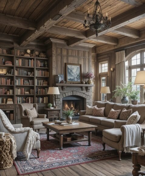 Rustic Farmhouse Library