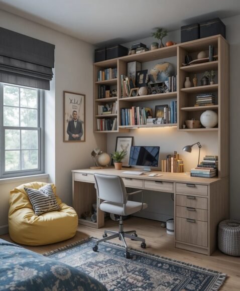 Teen Bedroom with a Study Area
