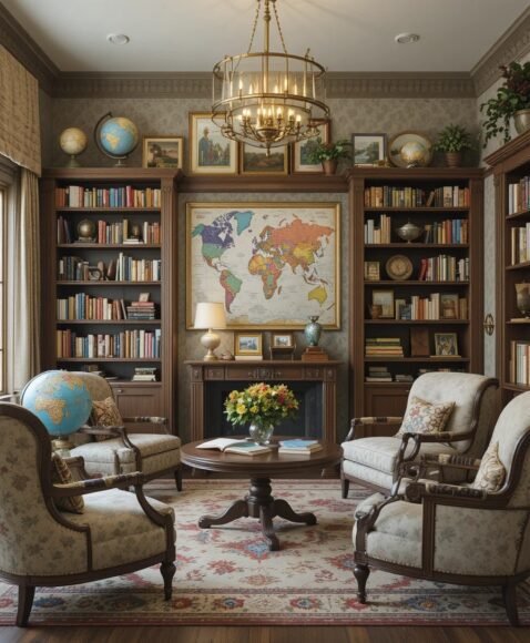 Travel-Themed Library
