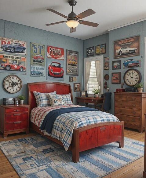 Vintage Car-Themed Bedroom