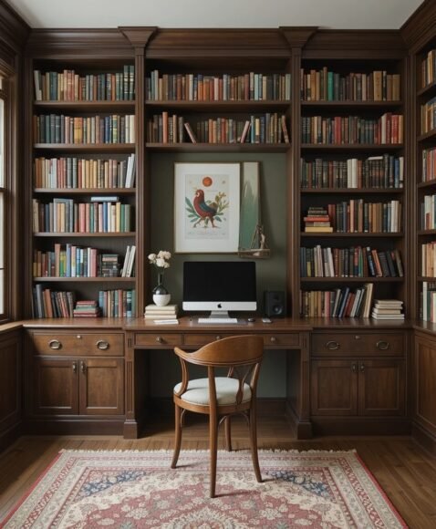 Wall-Mounted Desk Library