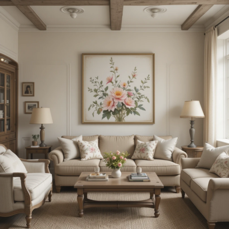 36 Cozy French Cottage Living Room Decor Ideas