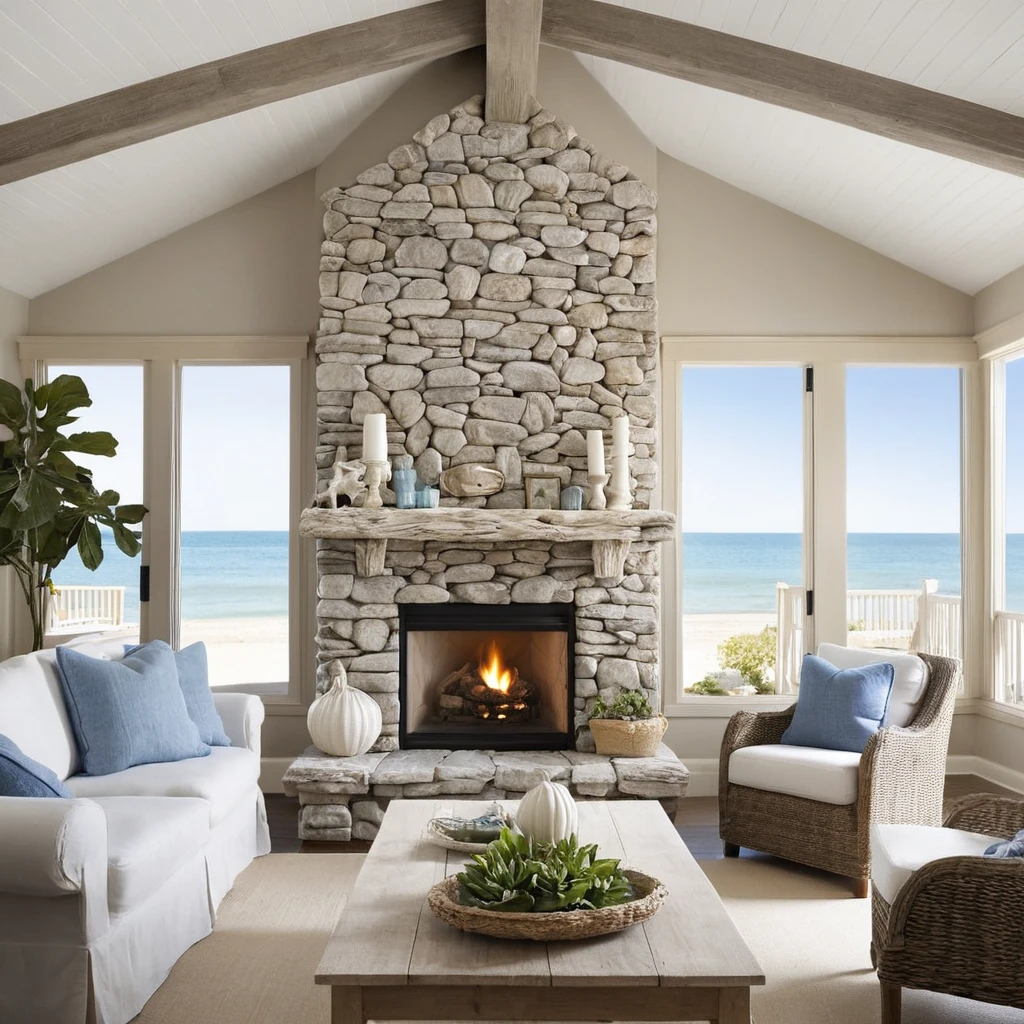 Beach House Fireplace for Cozy Evenings