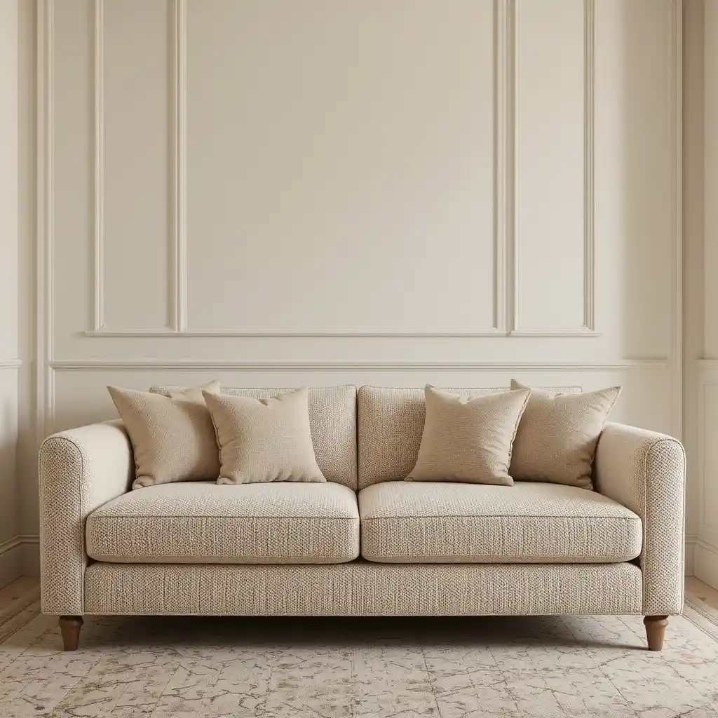 Beige Bouclé Sofa