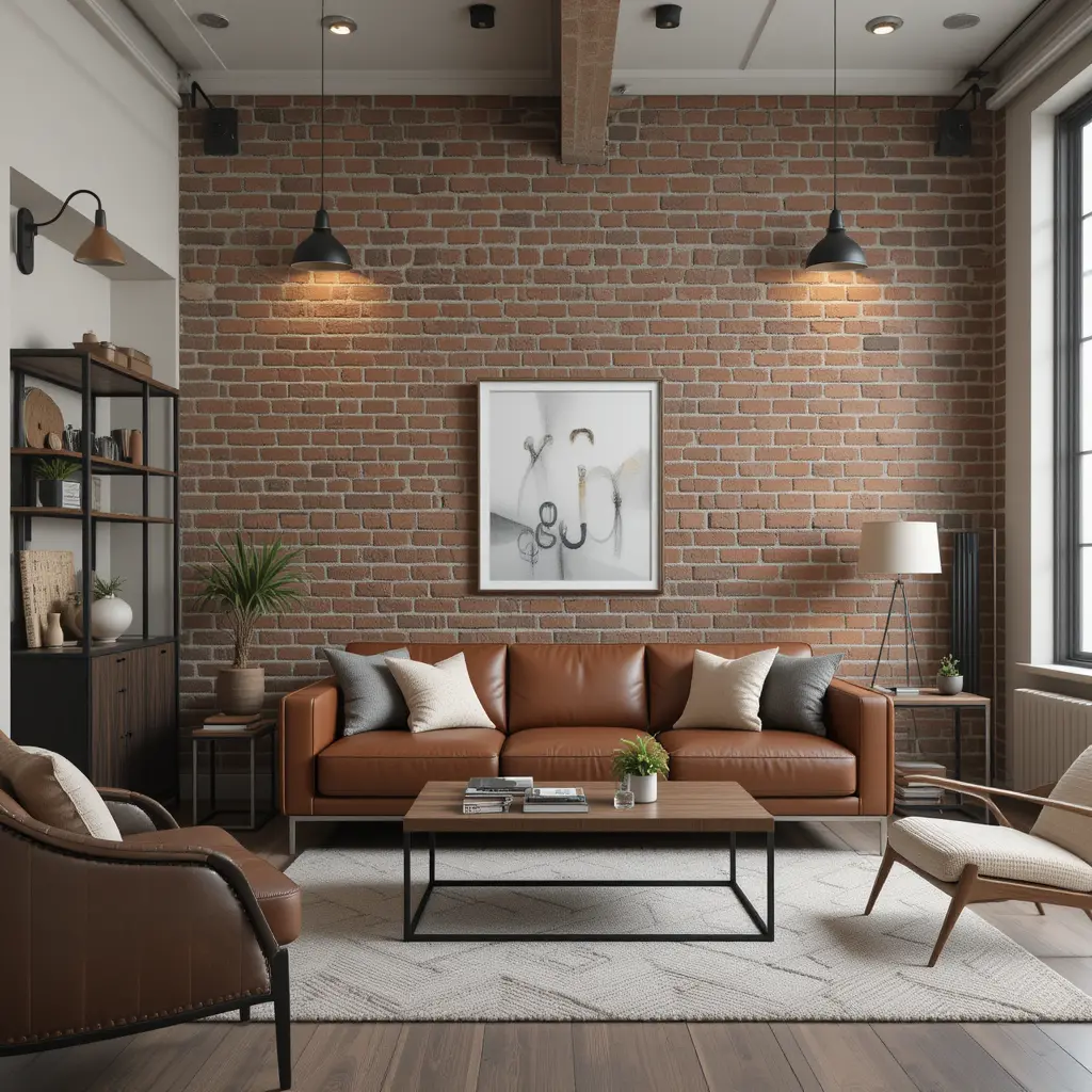 Brick Accent Wall for Industrial Vibes