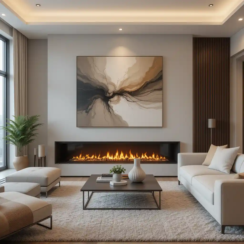 Contemporary Linear Fireplace