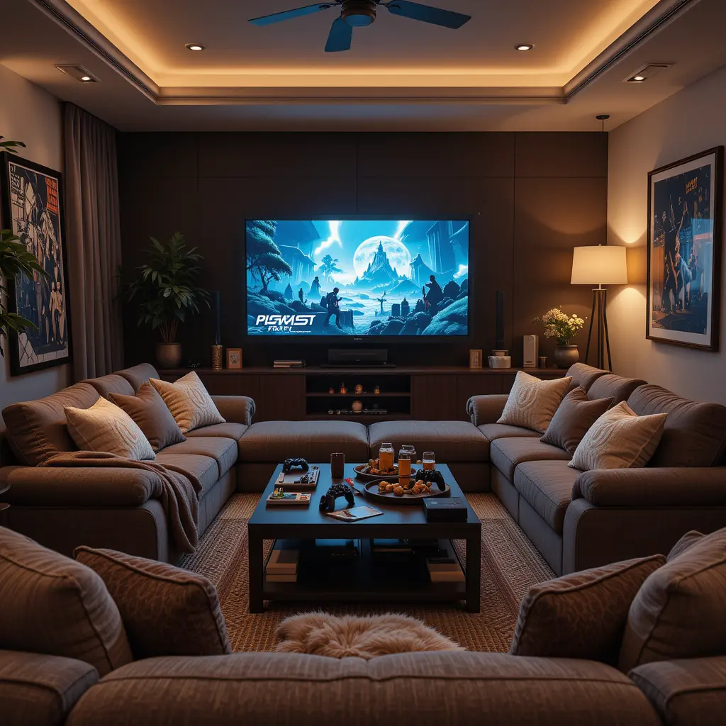 Cozy Couch Gaming Space