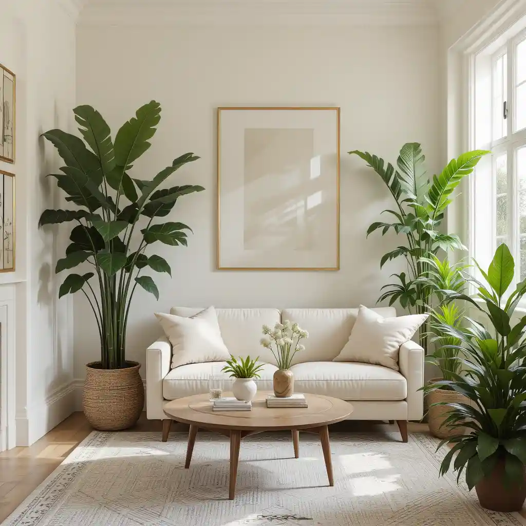 Cream and Beige with Greenery