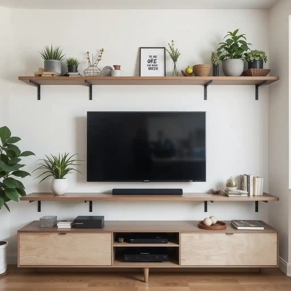 Exposed Shelf and TV Mounting