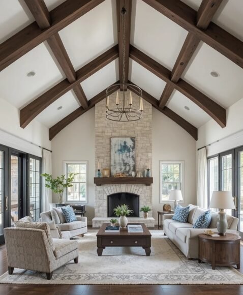 Exposed Wooden Beams for Rustic Charm