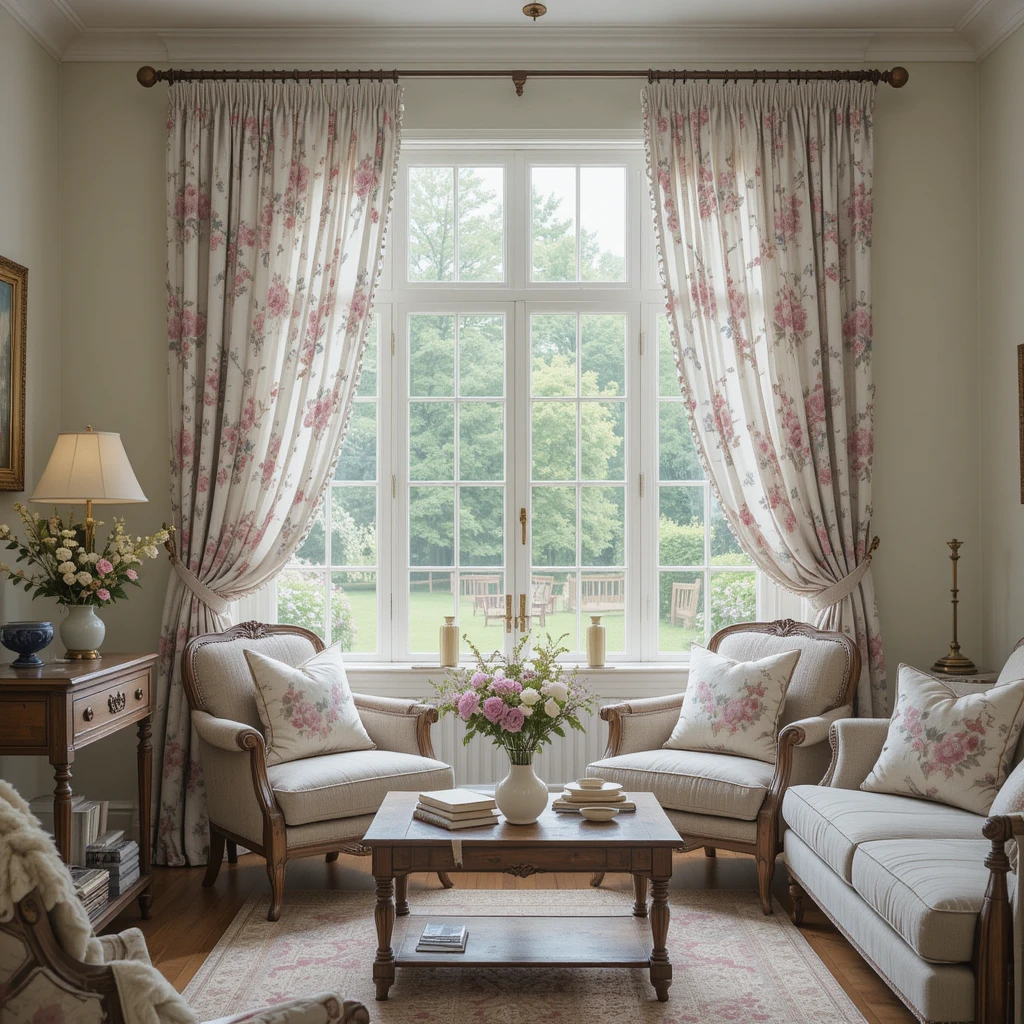Floral Curtains for a Cottage Feel