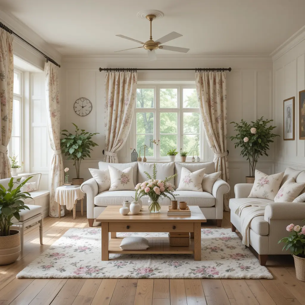 Floral Patterns and Pastel Accents