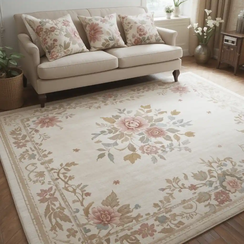 Floral Patterns in Cushions and Rugs