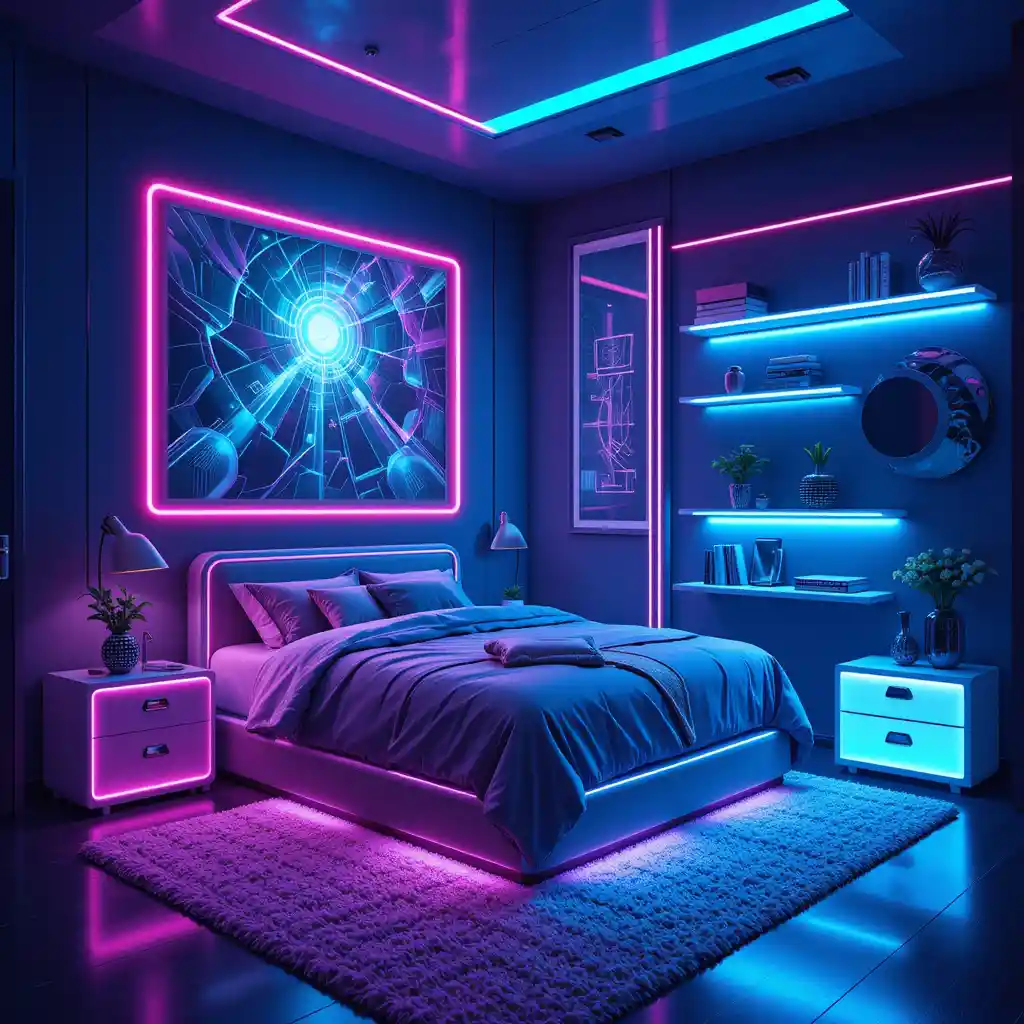 Futuristic Neon Room