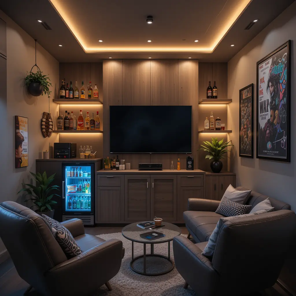 Gamer’s Lounge with a Bar