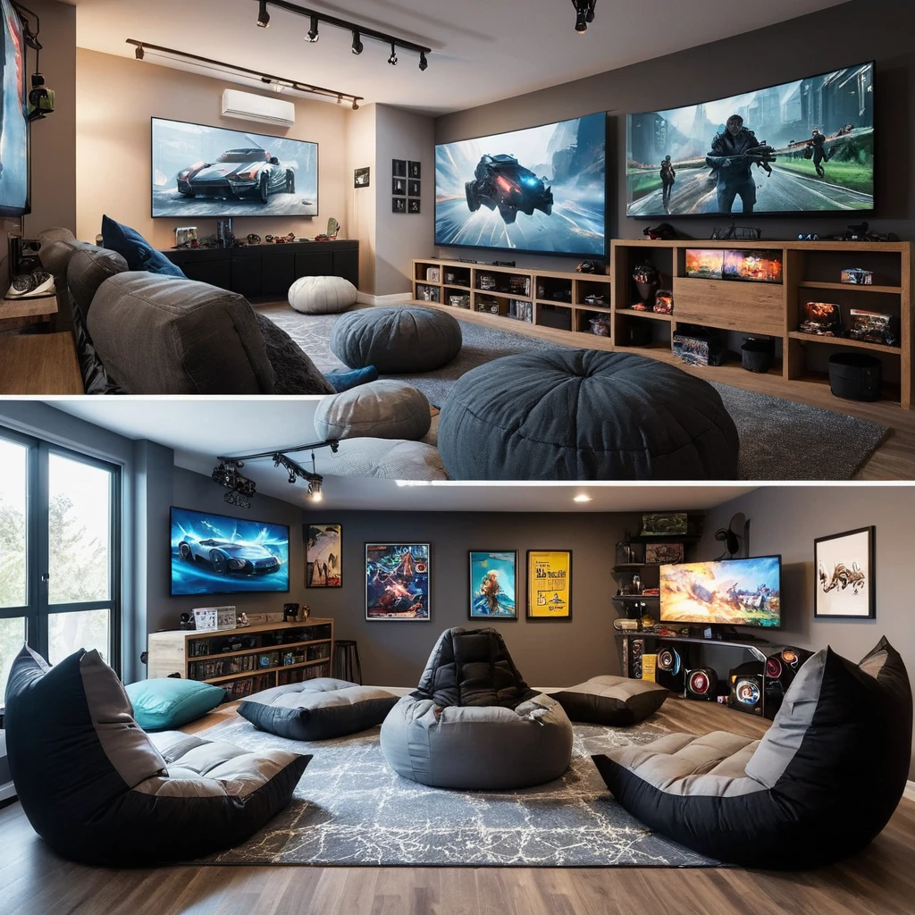 Gaming Loft with Multi-Level Seating