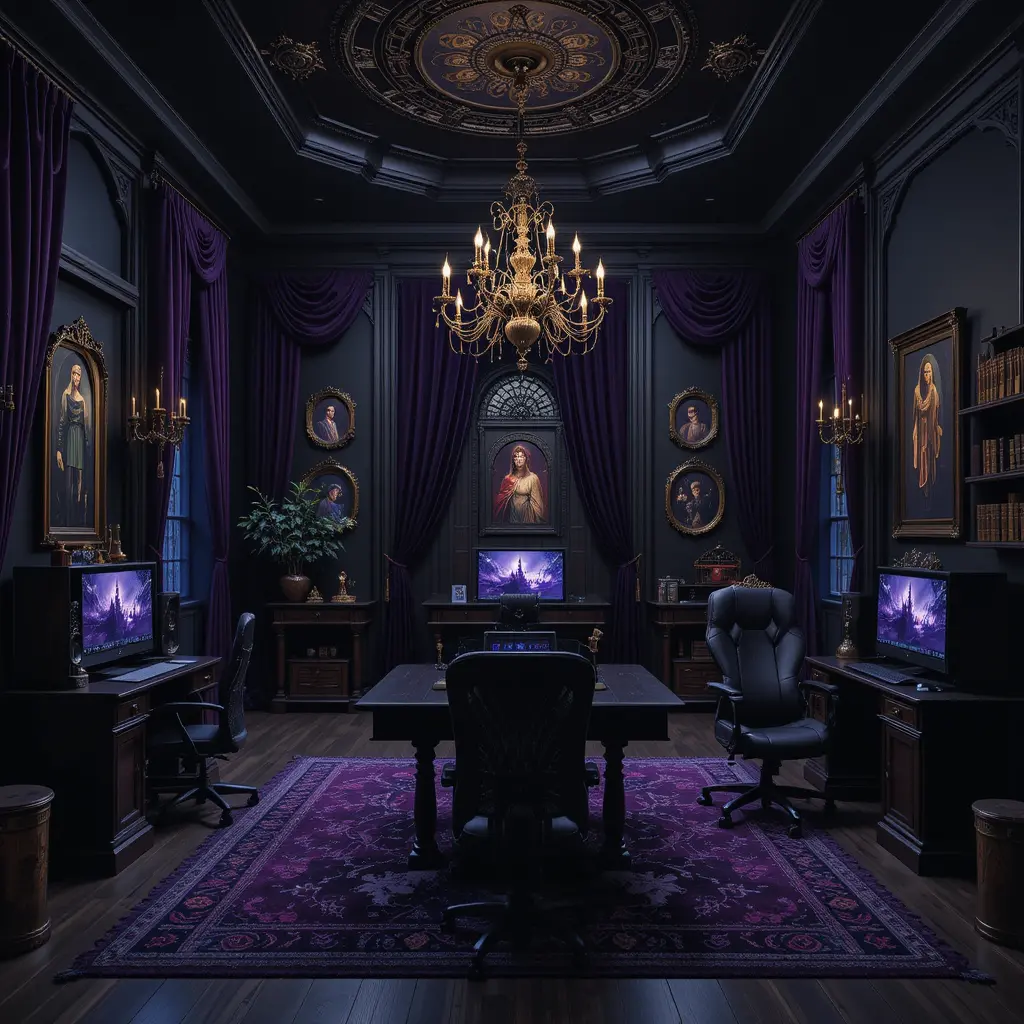 Gothic-Themed Gaming Space