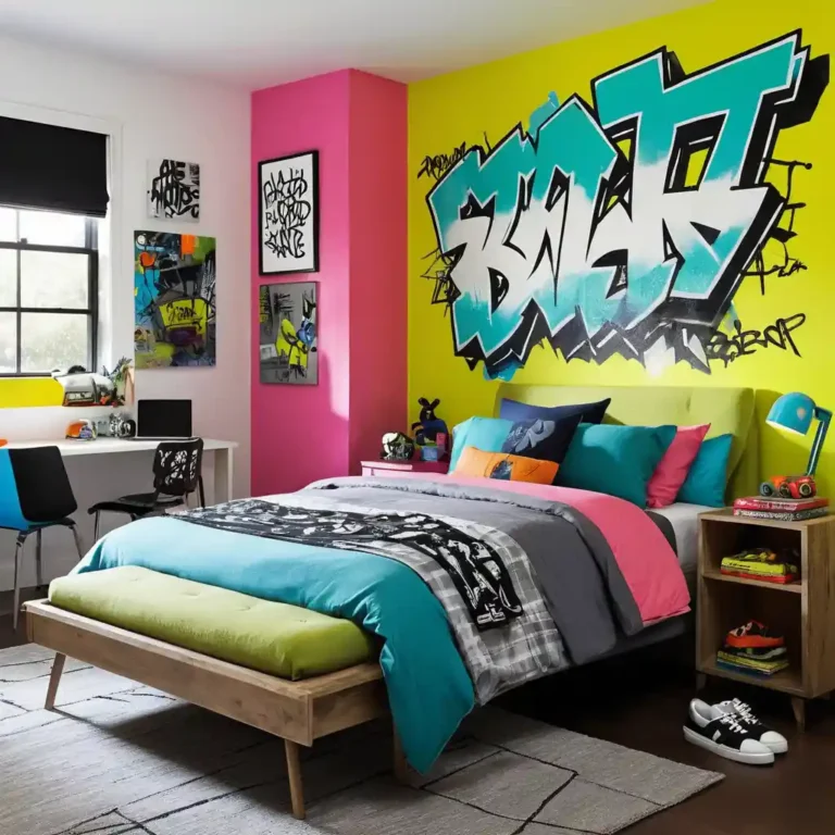 Graffiti-Inspired Bedroom for the Urban Artist