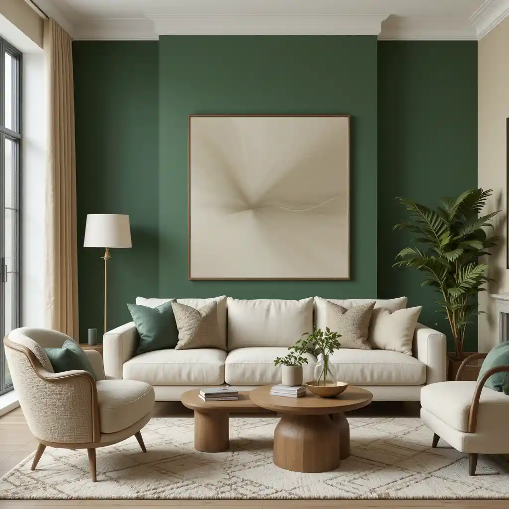 Green and Beige Color Block Design