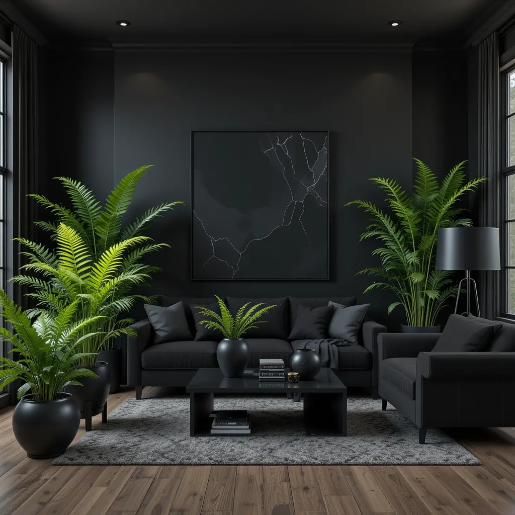 High-Contrast Black and Green