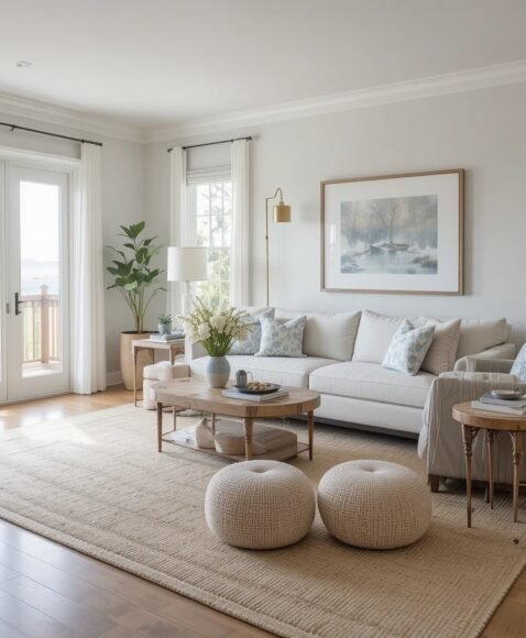 Layered Rugs in Neutral Tones