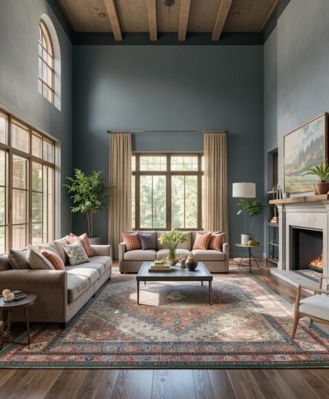 Layered Rugs to Define Zones