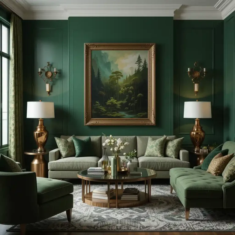 52 Dark Green Living Room Ideas