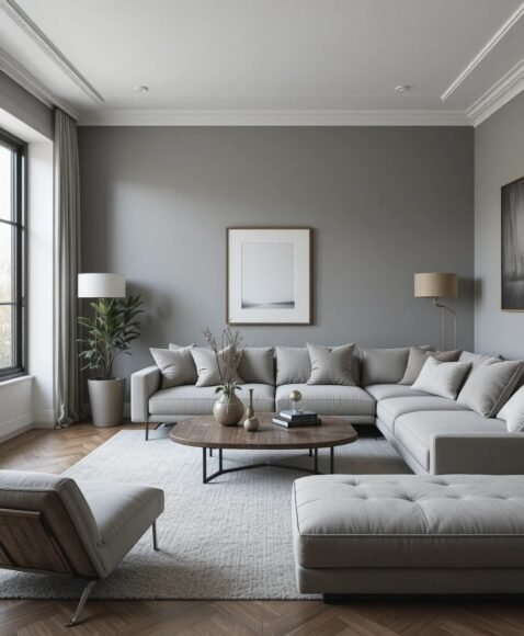 Minimalist Grey Living Room for a Clean Aesthetic