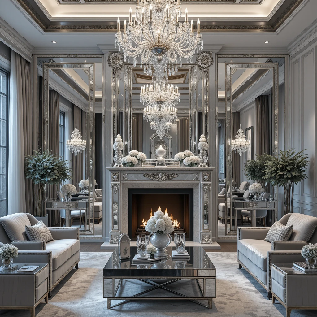 Mirrored Fireplace Surround