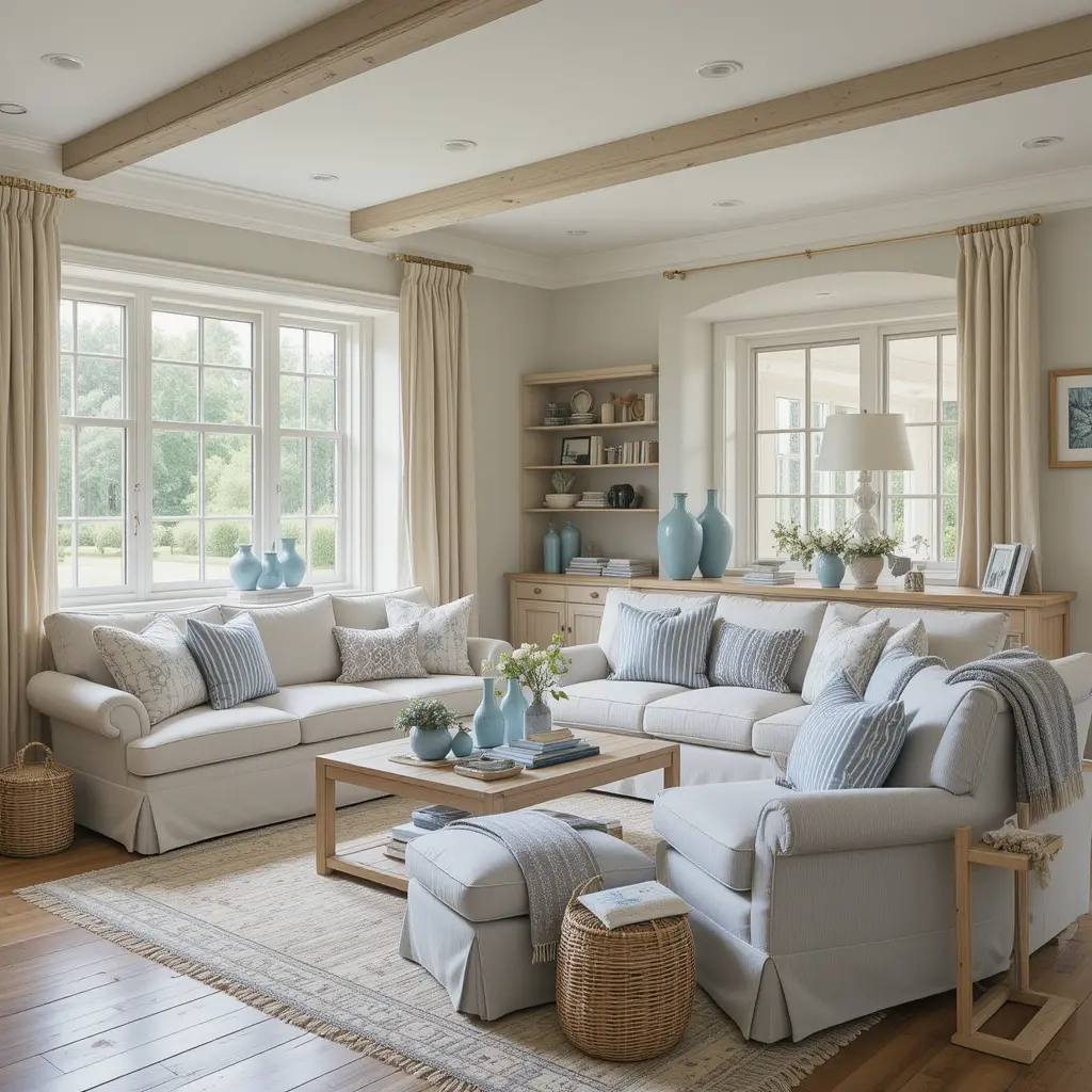 Neutral Color Palette with Pops of Blue