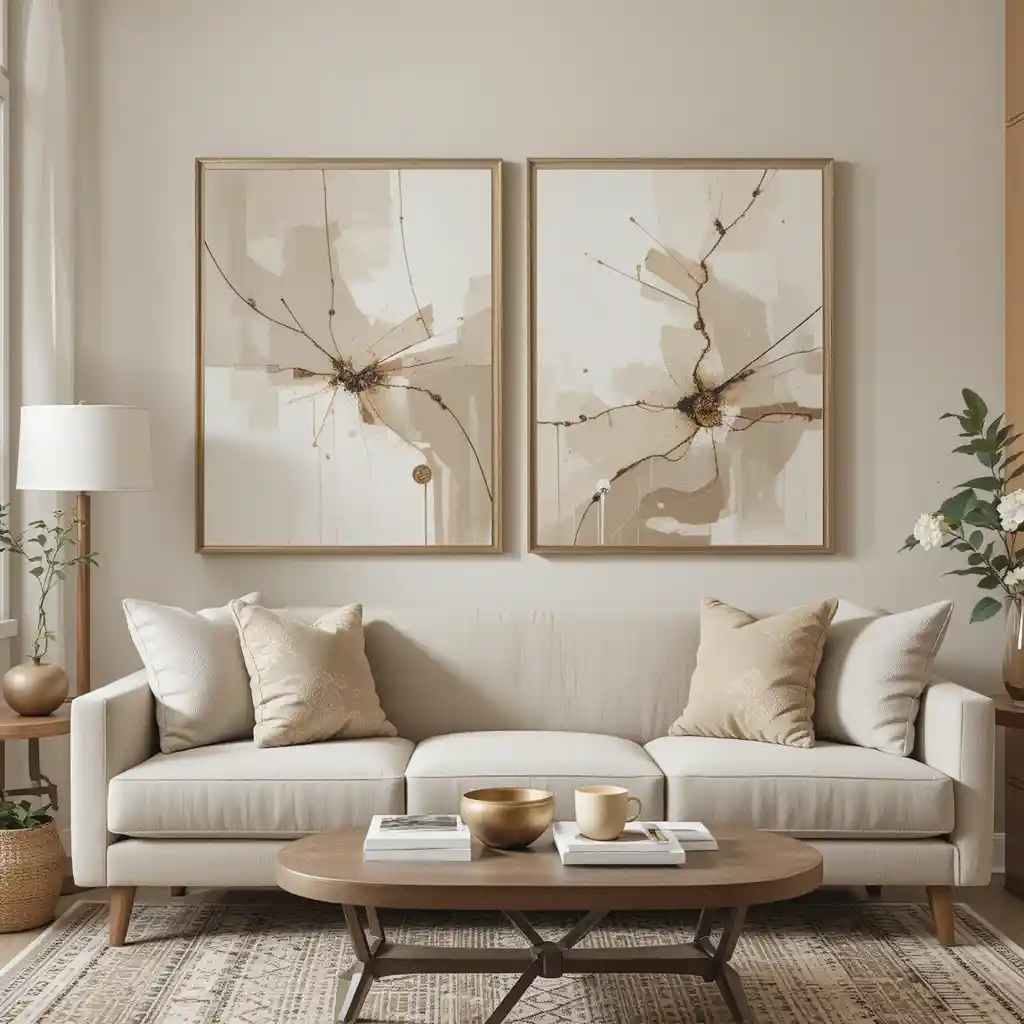 Neutral Toned Art on the Walls