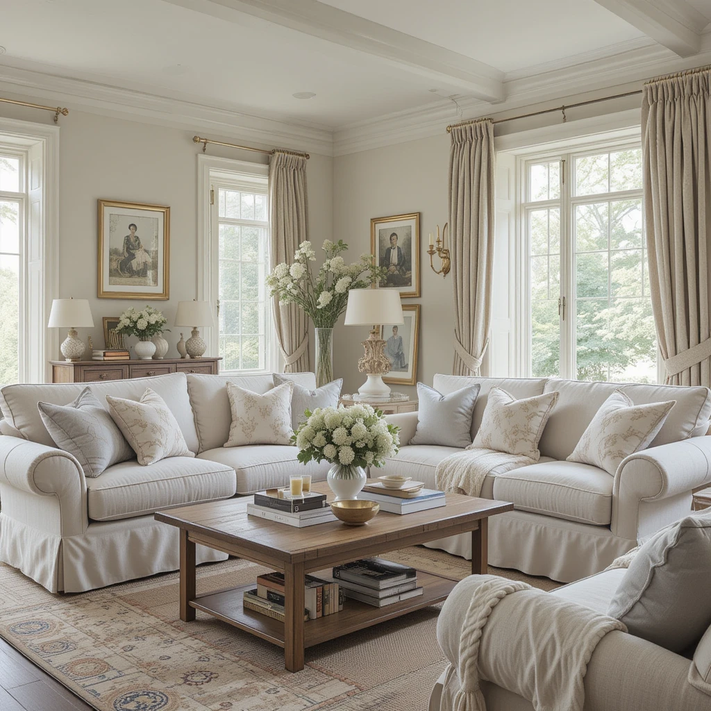 Neutral-toned Slipcovers for Sofas