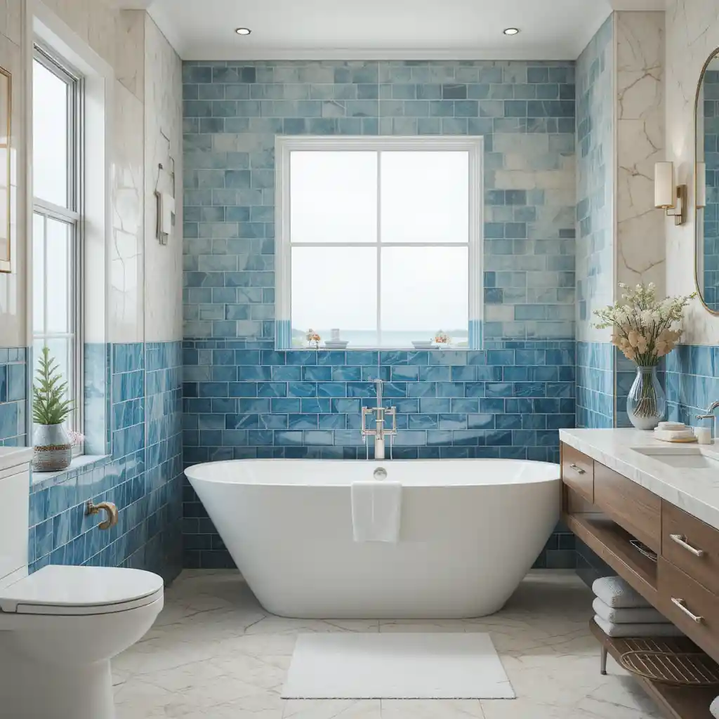 Ocean Blue Accent Wall
